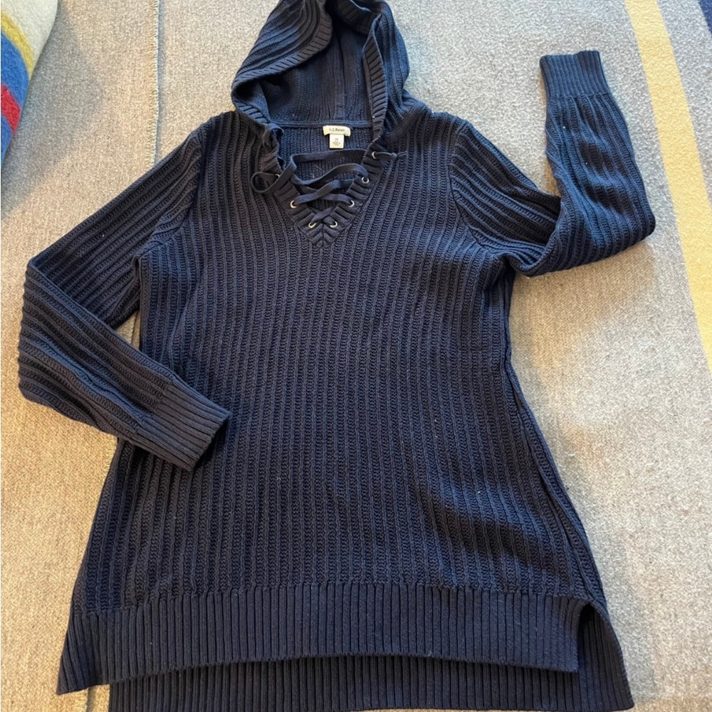 LL Bean Shaker Knit Hoodie Sweater